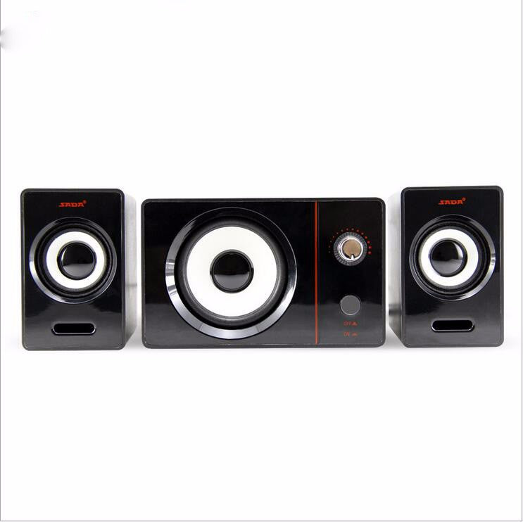 SADA D-200D Mini Portable Stereo Deep Bass USB 3.5mm Aux Speaker Desktop Loudspeaker
