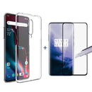 BAKEEY 3D Full Coverage Tempered Glass Screen Protector + Transparent Shockproof PC Protective Case for OnePlus 7 Pro / OnePlus 7T Pro