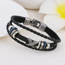 Ethnic Multilayer Leather Bracelet Retro Oval Beads Rope Bracelets Vintage Gift for Men
