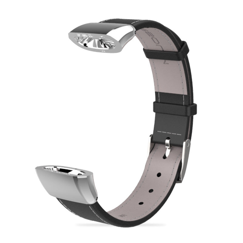 Mijobs Leather Watch Strap Replacement Watch Band for Huawei Band 2 Pro B29 B19