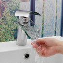 Chrome Solid Brass Glass Faucet Waterfall Bathroom Kitchen Basin Sink Mixer Tap