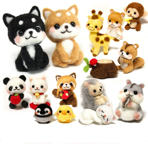 16 Colors Wool Felting Fiber Needle Kits DIY Tools Craft Design Decoration