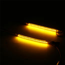 Pair Stainless Steel Clamp LED Motorcycle Fork Turn Signal Indicator Lights Strip Light