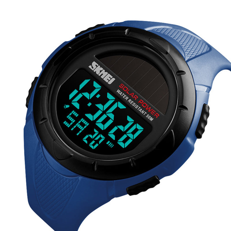 SKMEI 1405 Solar Power Digital Watch Stopwatch Luminous Display Alarm Calendar Outdoor Sport Watch