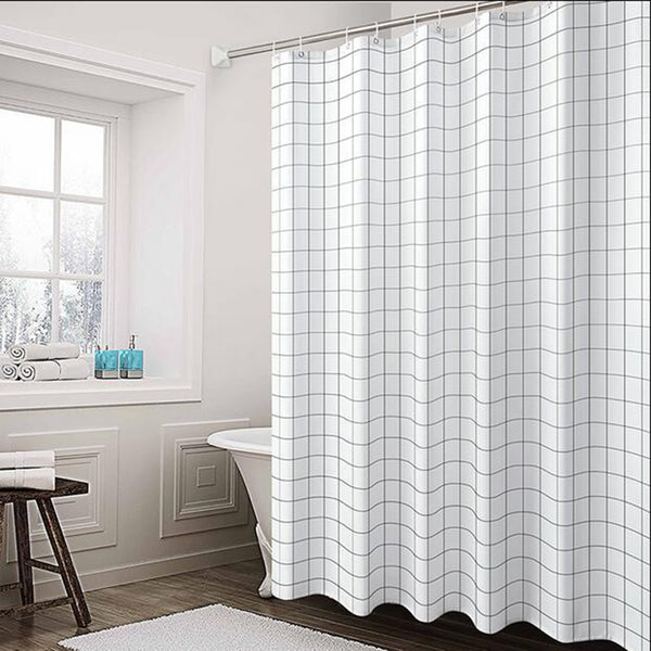 150/180/200cm Modern Bathroom Shower Curtain White&Black Grid