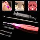 Tonsil Stone Remover Extractor Tools Stainless Steel Hot Electric Ear Spoon Luminous Earpick with 3 Heads +1 Syringe Package