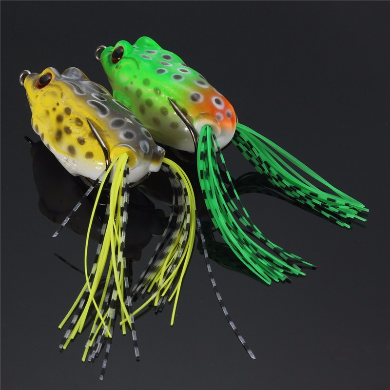 ZANLURE 5Pcs 6CM Large Frog Topwater Fishing Lure Crankbaits Hooks Bass Bait Tackle