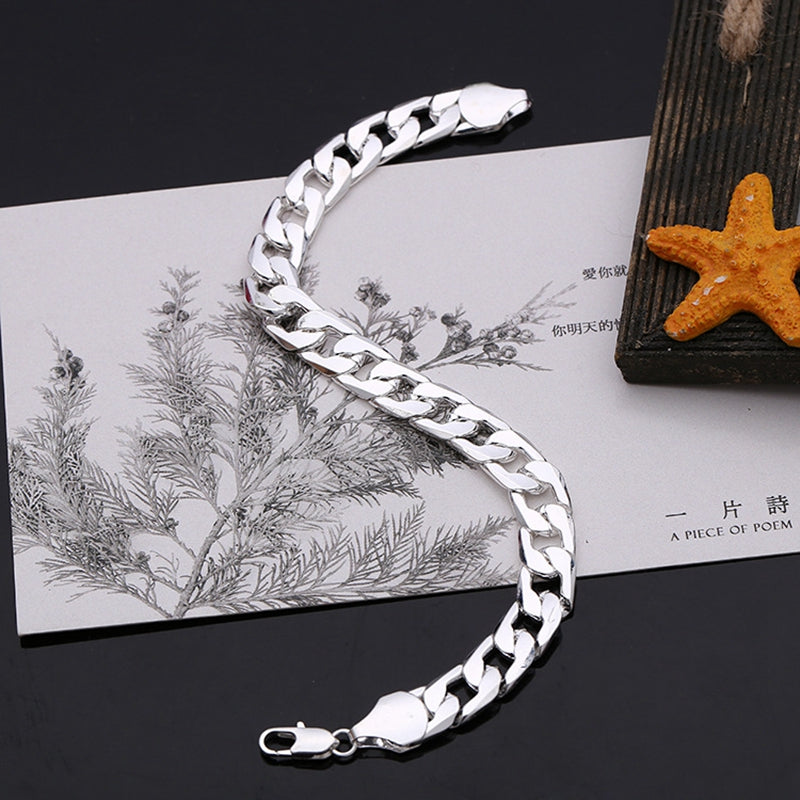 Fashion Hiphop Men Metal Chain Bracelet Trendy Style 10mm Gold Plating Bracelet