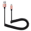 Bakeey 1M Spring Coiled Retractable USB-A Male to USB3.1 Type-C Data Charging Cable for Mobile Phone