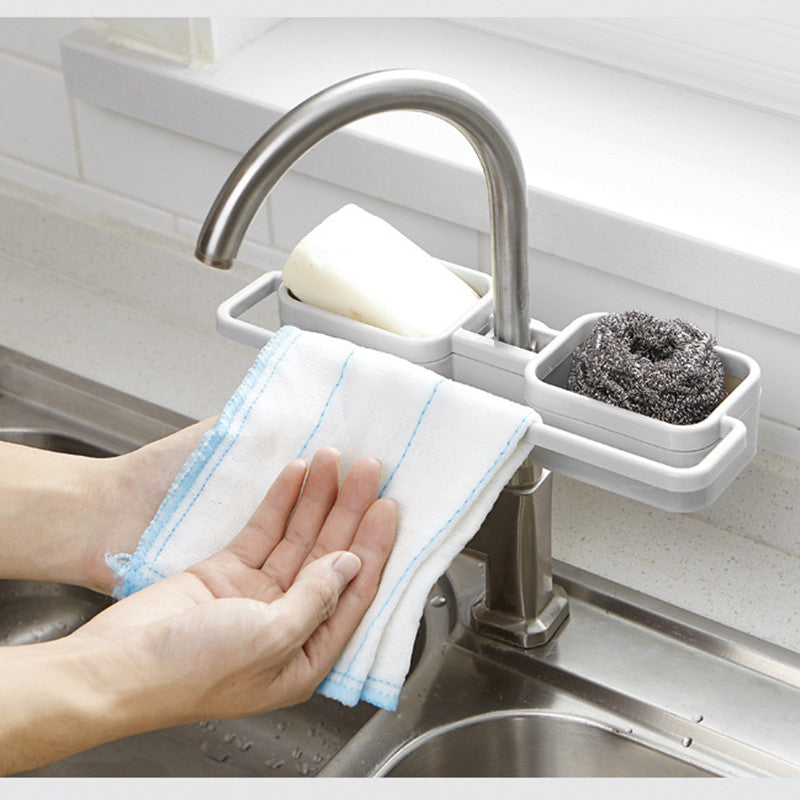 Plastic Sink Tap Faucet Storage Holder Rack Bathroom Kitchen Sponge Shelf Drain Shelf