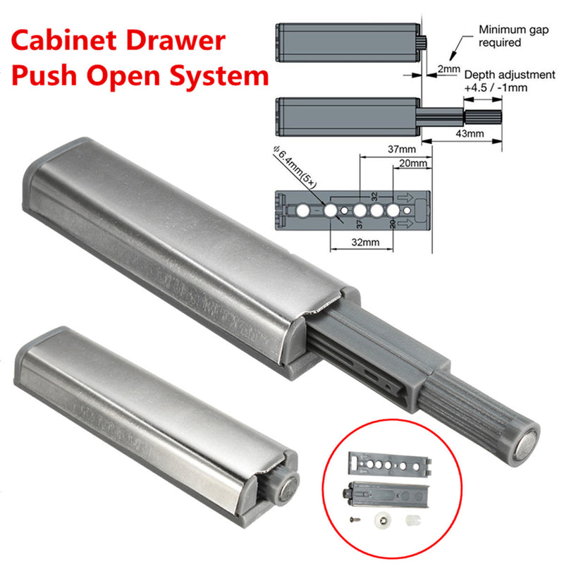 Cabinet Push Open Catch Touch Latch Magnetic Tip Damper Buffer Drawer Door Push to Open System