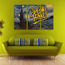 Miico Hand Painted Three Combination Decorative Paintings Starry Sky Wall Art For Home Decoration