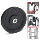 4.5" Nylon Bearing Pulley Wheel 115mm Black Wheel Cable Gym Fitness Equipment Part