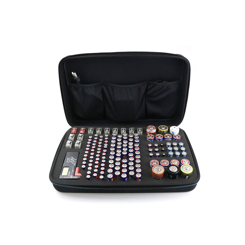 Battery Tester + Battery Storage Case Carrying Bag For AA AAA C D 9V Battery Box