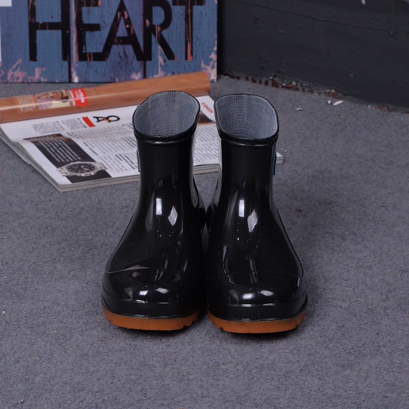 Men Rain Boots Casual Non-Slip Breathable Waterproof Outdoor Slip on Ankle Boots