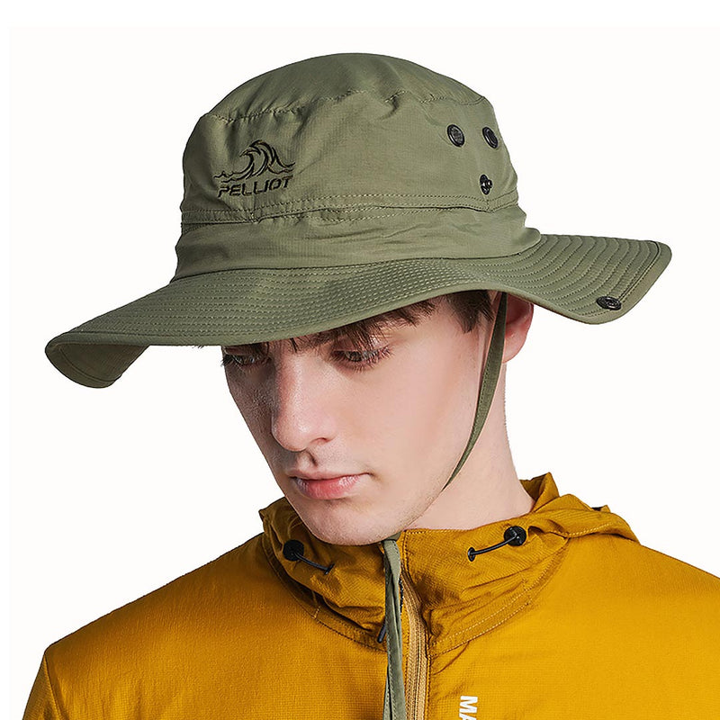 PELLIOT Bucket Hat Man and Woman Outdoor Sweat Absorption Breathable Adjustable Sunshade Hat Camping Hiking Fishing Bucket Hat