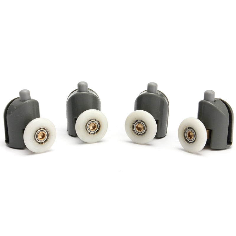 8Pcs Upper And Bottom Shower Door Rollers Runners Set Replacement Parts Glass Wheels Pulleys Guides