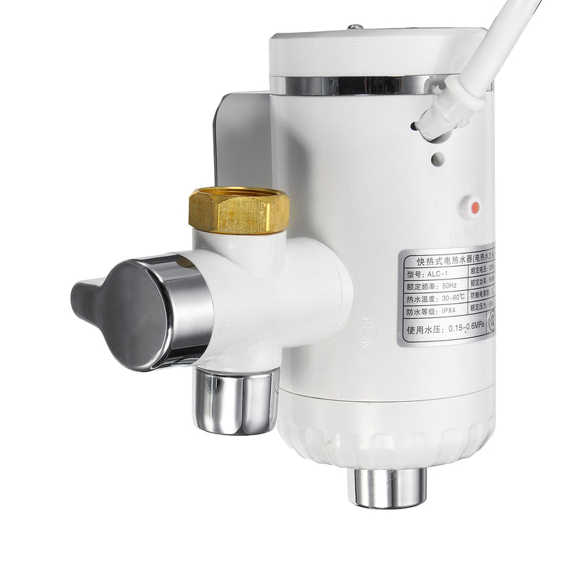 3000W Free-installation Electric Water Heaters Kitchen Cool/Hot Water Faucet LED Water Heater Rotatable With Temp Display