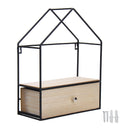 Wall Hanging Hexagonal Iron Shelf Decoration Wood Rack Shelves Twill Trellis Strip Bracket