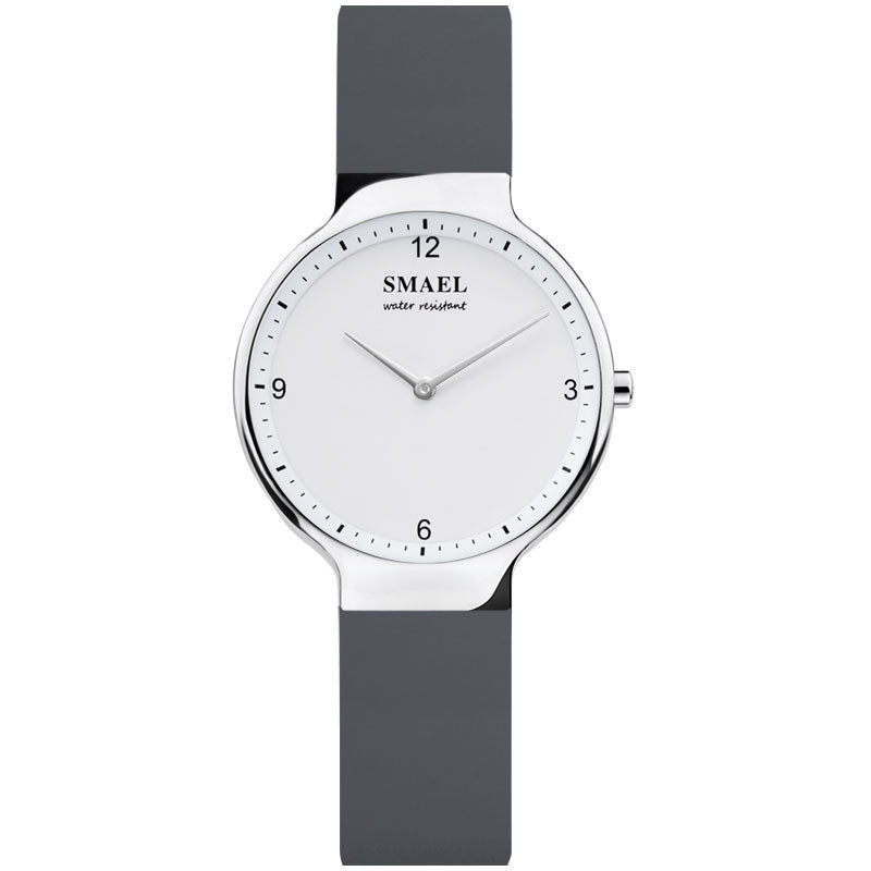 SMAEL 1835 Simple Women Fashion Silicone Strap Thin Dial Waterproof Quartz Watch
