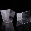 40pcs Plastic Square Mousse Cake Dessert Cup Sample Drink Jelly Tumbler Party Wedding Decor