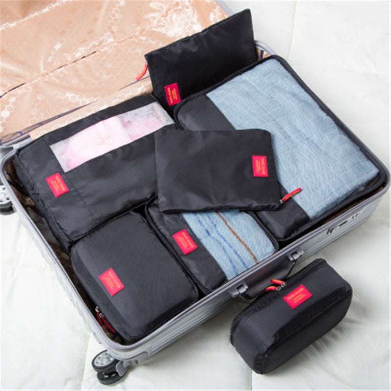 7Pcs Clothes Underwear Socks Packing Cube Storage Bag Travel Luggage Organizer