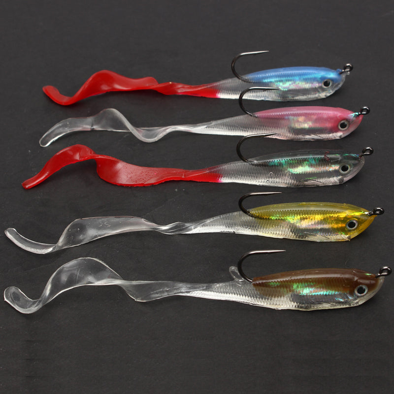 ZANLURE 5pcs Jigging Lead Soft Fishing Lures Minnow Bait Tackle Mixed Colors Single Hook