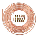 Universal 25Ft Copper Nickel Brake Line Tubing Kit 3/16" OD with 15Pcs Nuts