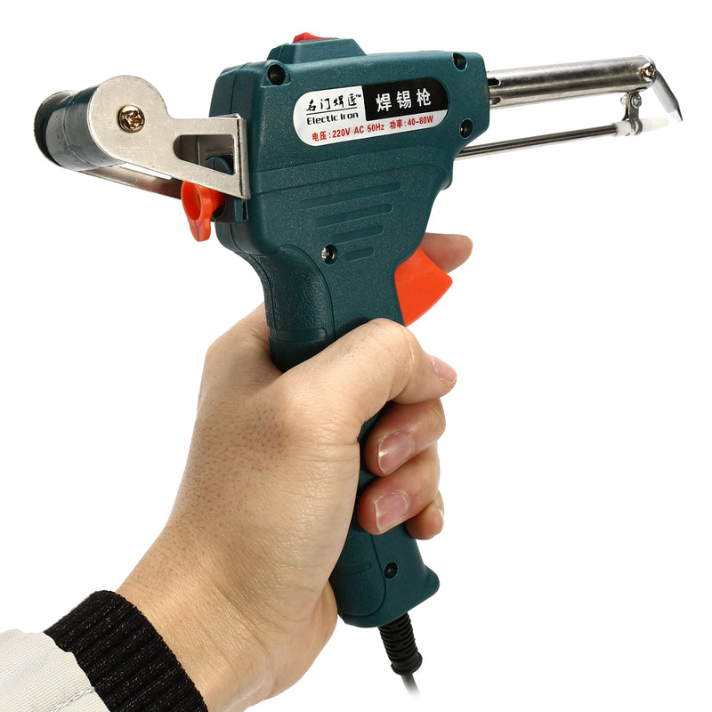 220V AC 60W Temperature Solder Gun Iron Auto Welding Electric Soldering Tools Kit
