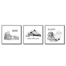 Miico ALTB Hand Painted Three Combination Decorative Paintings Architecture Wall Art For Home Decoration