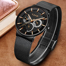 LIGE 9836 Ultra Thin Men Wrist Watch Full Steel Watch Band Business Quartz Watch
