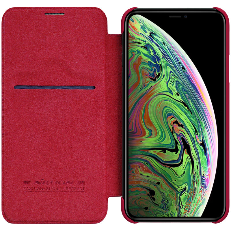 NILLKIN Flip Shockproof Card Slots Holder Full Cover PU Leather PC Protective Case for iPhone 11 Pro 5.8 inch
