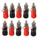 Excellway 10Pcs 4mm Banana Socket Nickel-plated Link Post Nut Banana Plug Jack Connector Red Black