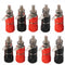 Excellway 10Pcs 4mm Banana Socket Nickel-plated Link Post Nut Banana Plug Jack Connector Red Black