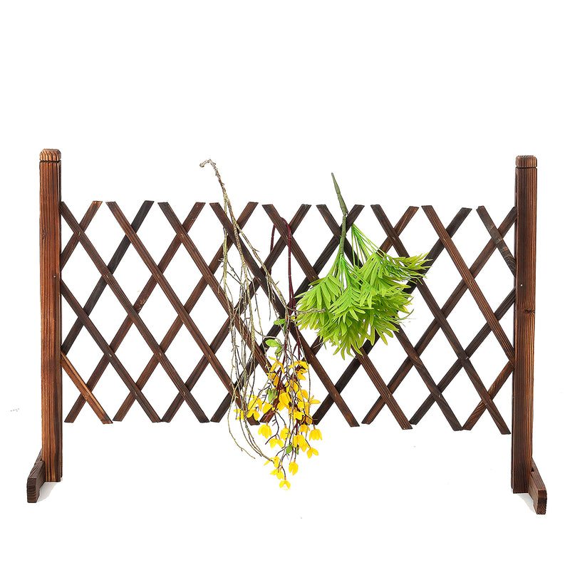 Decorations Expanding Portable Fence Wooden Screen Gate Pet Dog Patio Garden Lawn Barrier ~