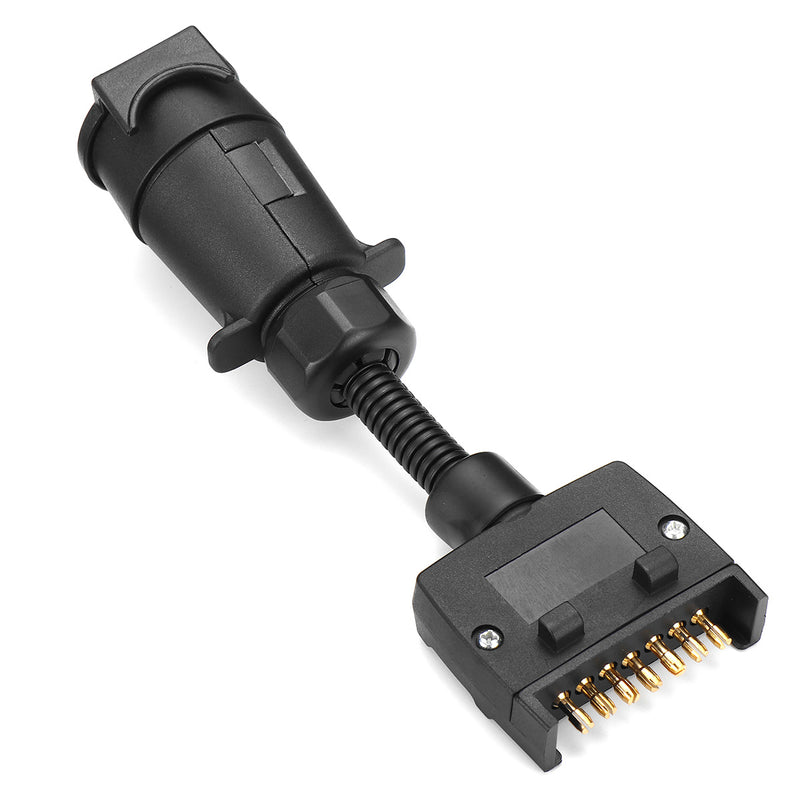 7 Pin Flat Male To 7 Pin Round Female Trailer Adapter Electric Towing Converter
