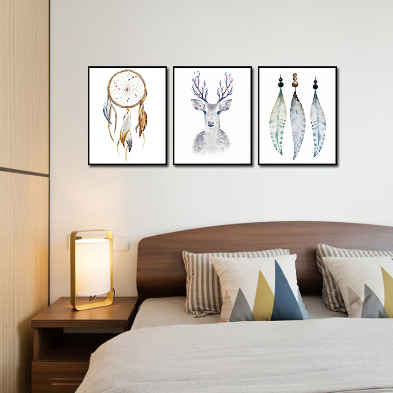 Miico Hand Painted Three Combination Decorative Paintings Simple Style Oil Painting Wall Art For Home Decoration