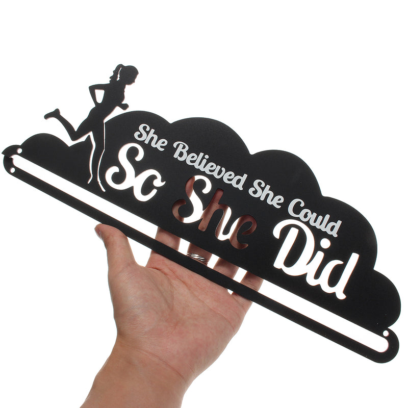 WR Hot Sale Runner's Medal Holder She Believes She Could File Holder Hang Up To 20~24 Medals