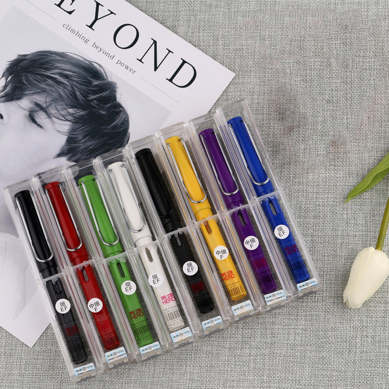 Hero 359 Fountain Pen EF F Nib Calligraphy Correction Writing Posture Signing Ink Pens Gifts for Students Friends Families