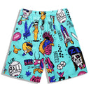 S5257 Beach Shorts Board Shorts 3D Cartoon Gather Printing Fast Drying Waterproof Elasticity