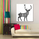 Miico Hand Painted Oil PaintingsSimple Style-CSide Face DeerWall Art For Home Decoration Paintings