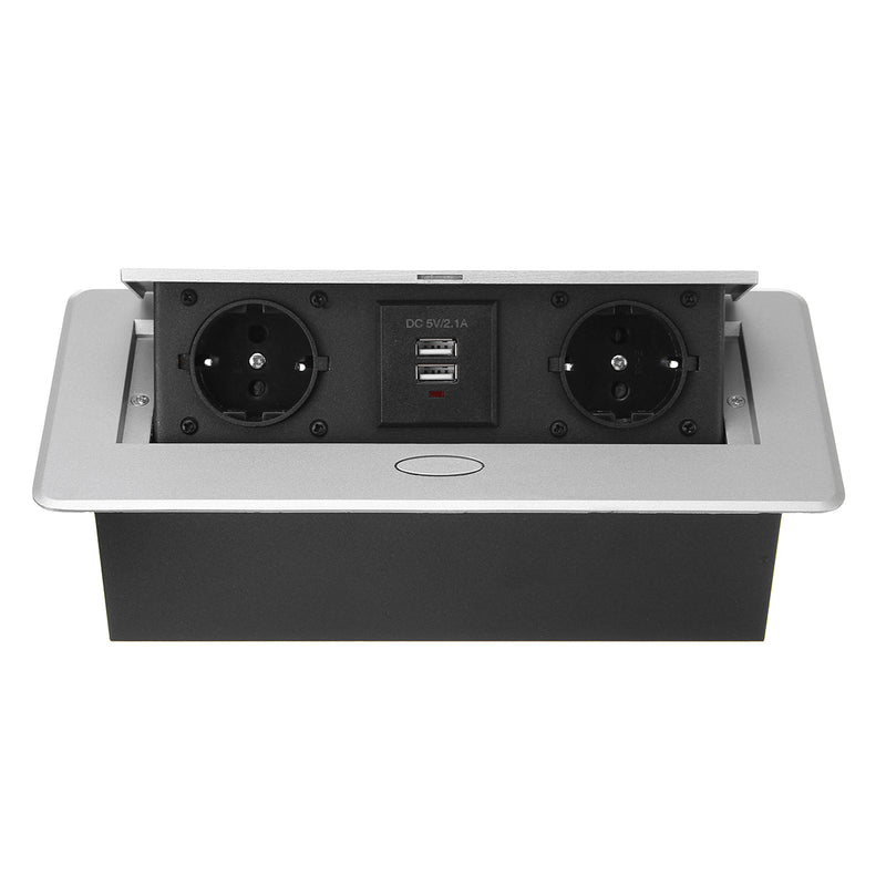 Socket Floor Table Socket 2 EU Plug & 2 USB Socket Charger