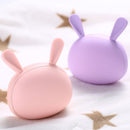 3 In 1 Mini LED Folding Make Up Mirror Portable Cartoon Rabbit Warm Hand Treasure USB Charging