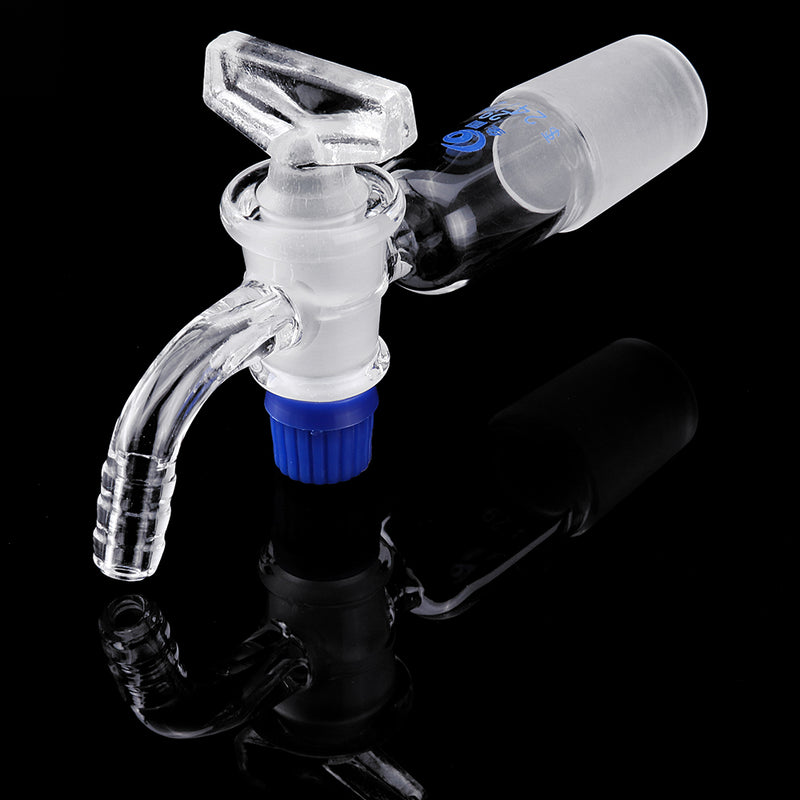 24/29Glass Adapter Vacuum Flow Control Adapter with Glass Stopcock Male Ground Joint to Right Angle Hose Connection