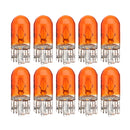 10pcs T10 Halogen 12V 5W Wedge Amber Car Dashboard Indicator Lights Bulbs Lamps for VW