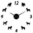 Different Dog Breeds Large Wall Clock Dog Lovers Pet Owners Home Decor Giant Wall Clock Modern Design DIY Puppies Wall Watch