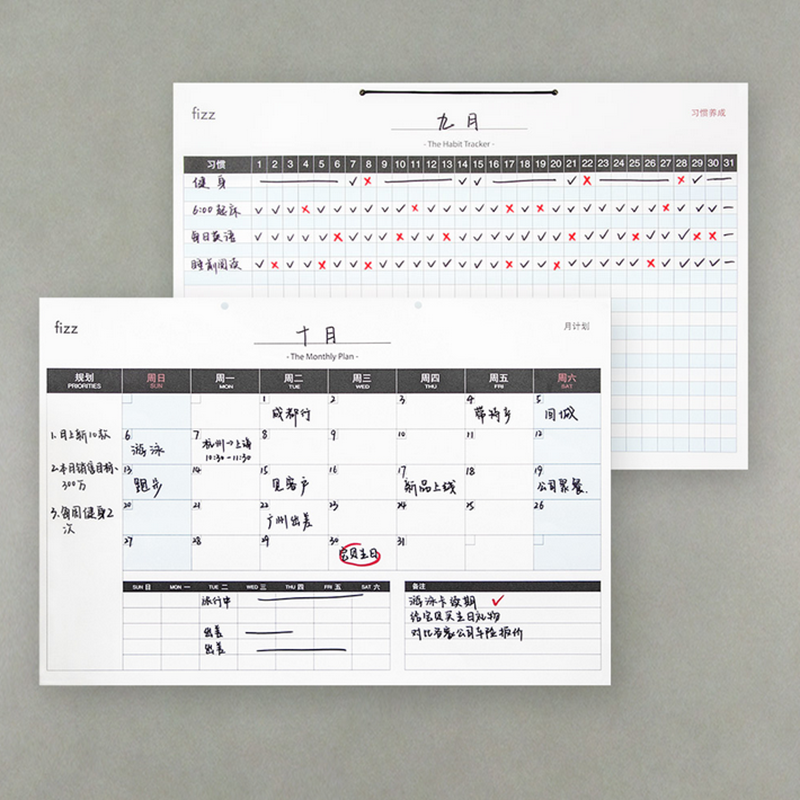 Fizz Plan Record Notebook Weekly Planner Hang Rope Design Journal Diary Plan Record Paper from XIAOMI YOUPIN