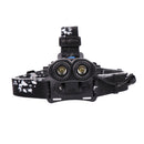 XANES 2203 2*T6 LED 5 Modes Headlamp 2*18650 Battery USB Interface Press Switch Head Light