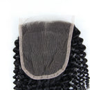 6A 4X4 Kinky Curly Virgin Hair Lace Closure Wave Brazilian Human Hair Closures Free Middle Par