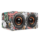 M5 Wooden Dual Driver Unit TF Card AUX FM Radio Stereo Bass bluetooth Speaker With Mic